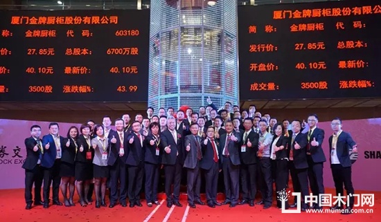金牌廚柜董事長(zhǎng)溫建懷、總裁潘孝貞與來(lái)賓合影