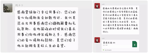 嘉禾定智為員工范業(yè)龍發(fā)起愛心倡議募捐活動