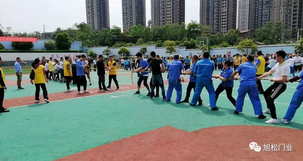 旭松木門參加長壽高新區(qū)第一屆趣味運動會，豐富員工的文化生活！