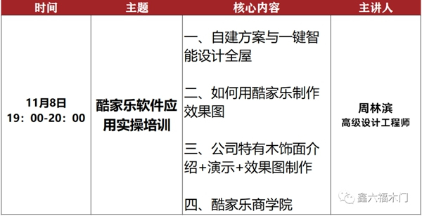 鑫六福木門十一月直播培訓(xùn)季即將開(kāi)啟
