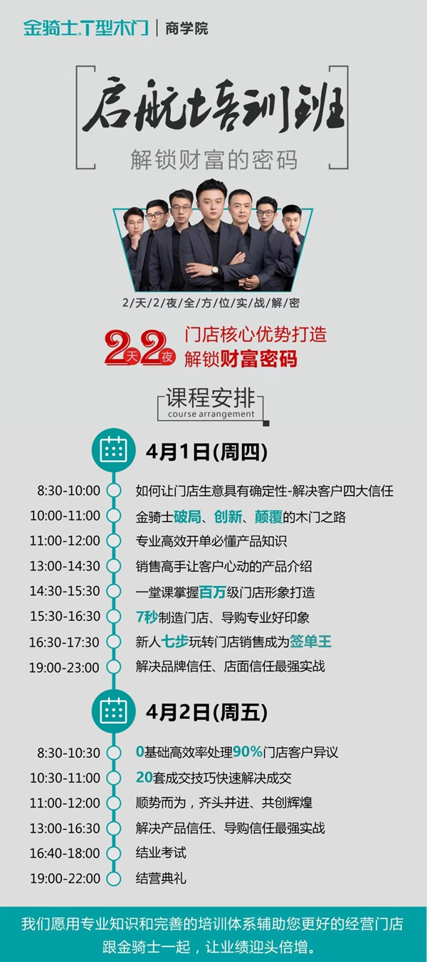 金騎士T型木門啟航培訓(xùn)班成功舉行