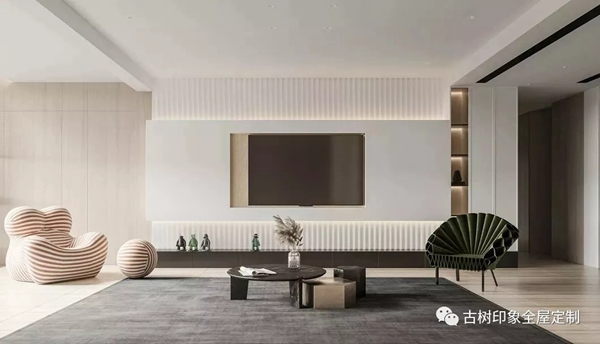 古樹印象全屋定制： 電視背景墻讓全屋簡(jiǎn)潔又實(shí)用