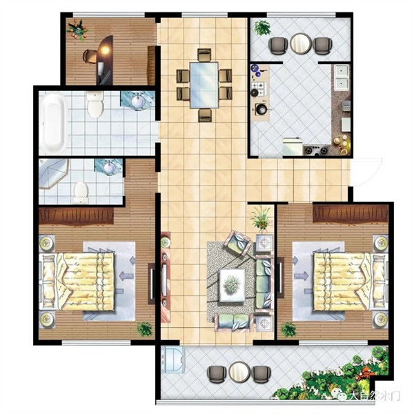 大自然木門·全屋定制：140㎡現(xiàn)代簡約兩房，大自然梵客系列令人叫絕！