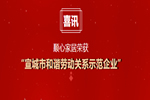 順心家居榮獲“宣城市和諧勞動關(guān)系示范企業(yè)”榮譽