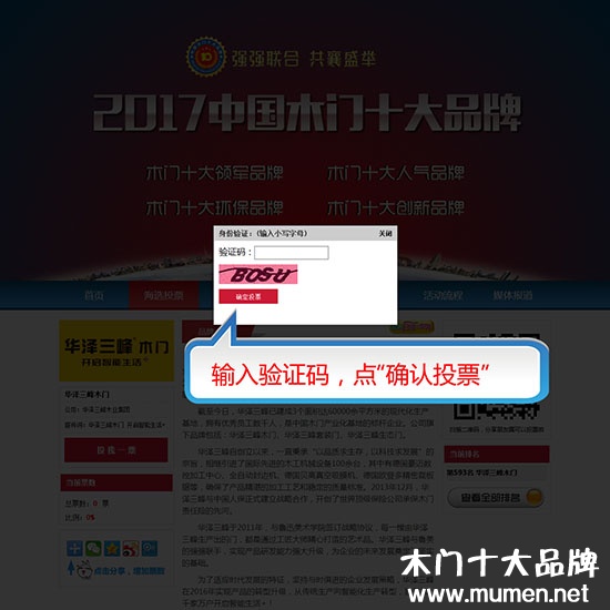 2017中國木門十大品牌網(wǎng)絡(luò)投票方式