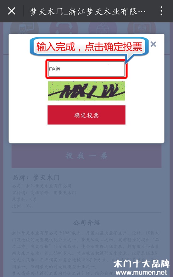 2017中國木門十大品牌網(wǎng)絡評選驗證碼答疑