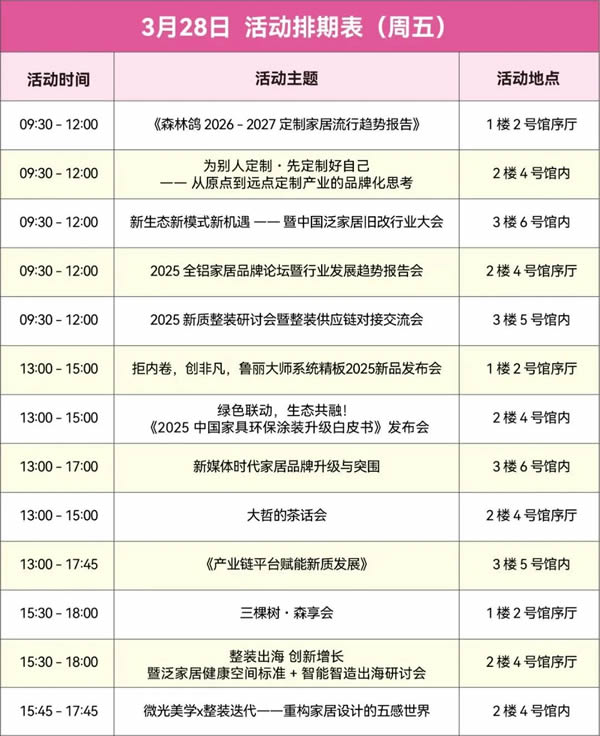 展會同期活動② | 戰(zhàn)略轉(zhuǎn)型、渠道進化、技術(shù)變革...50+論壇活動，洞見2025 家居商機